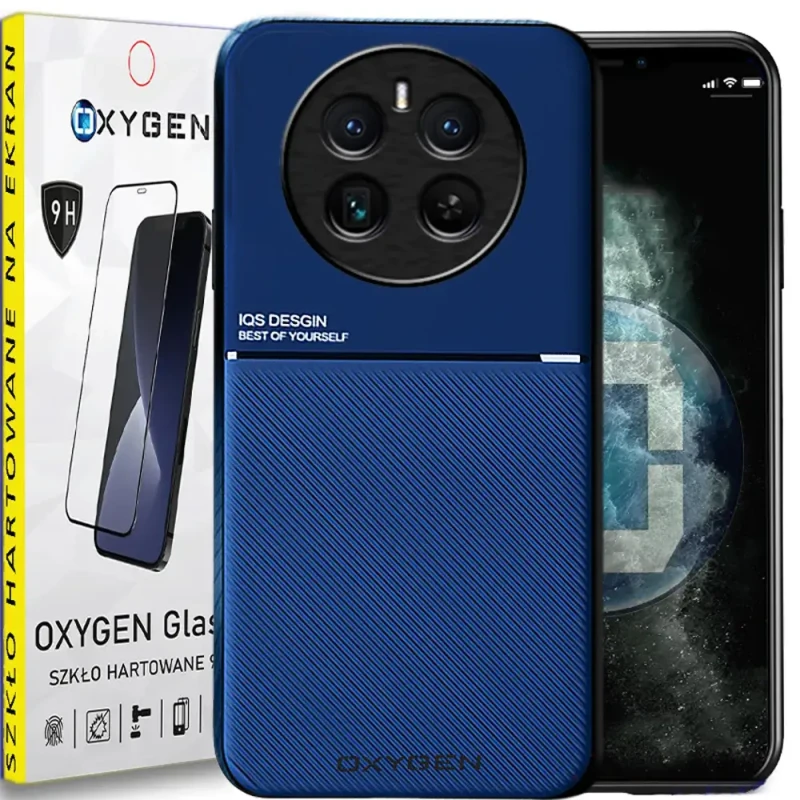 Etui pokrowiec IQS OXYGEN do Realme 12 4G NIEBIESKIE | szkło HARTOWANE