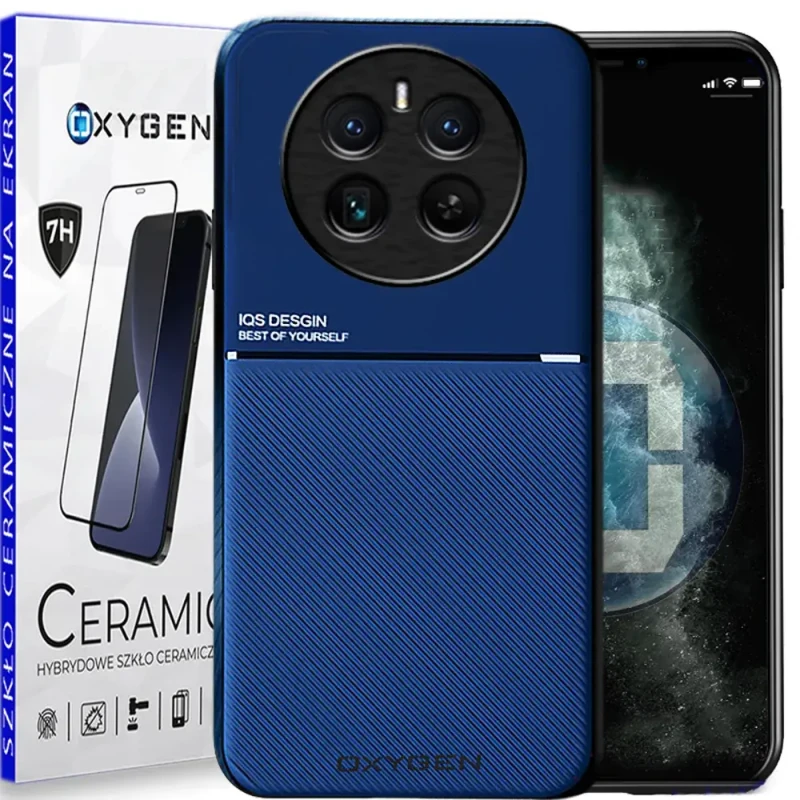 Etui pokrowiec IQS OXYGEN do Realme 12 4G NIEBIESKIE | szkło CERAMICZNE