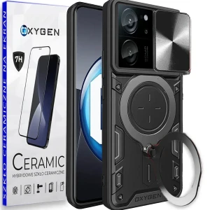 Etui na telefon Xiaomi 13T /13T PRO Oxygen RR Srebrne + Szkło Ceramiczne