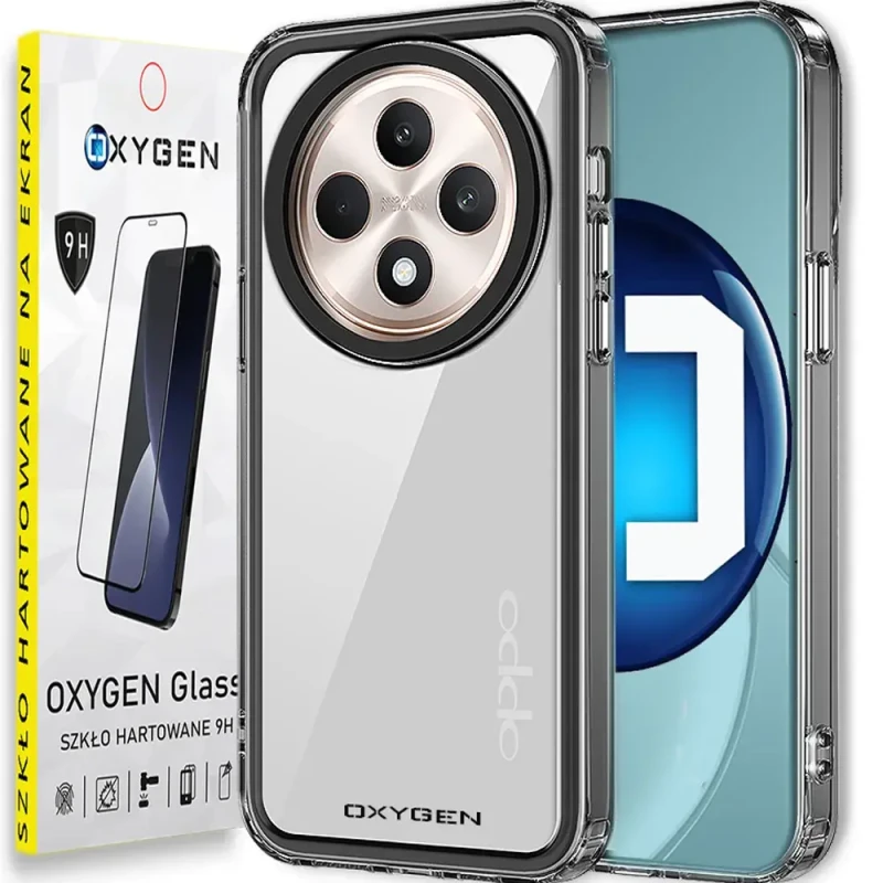 Etui na telefon Oppo Reno 12 F Oxygen Pure szare + Szkło Hartowane 9h