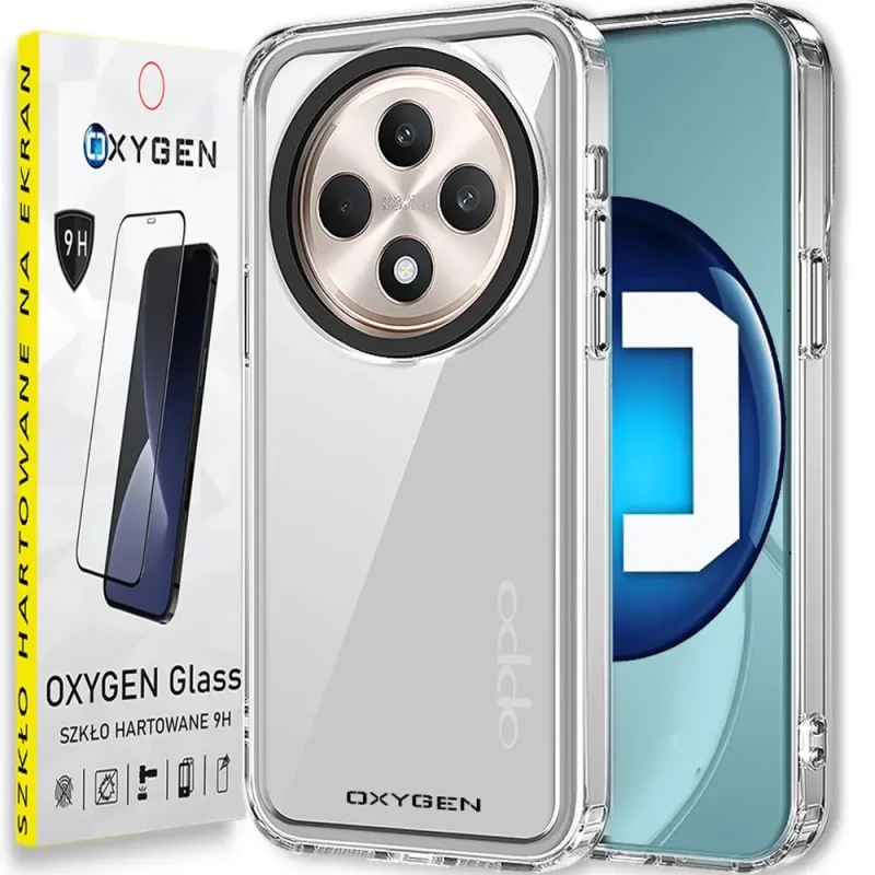 Etui na telefon Oppo Reno 12 FS 5G Oxygen Pure bezbarwne + Szkło Hartowane 9h