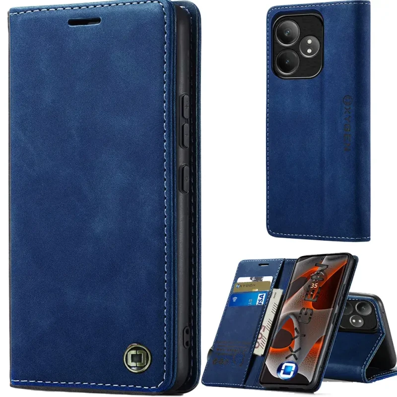 Etui na telefon Realme GT 6 5G Oxygen Book Niebieskie