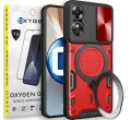 Etui na telefon Oppo A60 4G Oxygen RR Czerwone + szkło Hartowane 9h