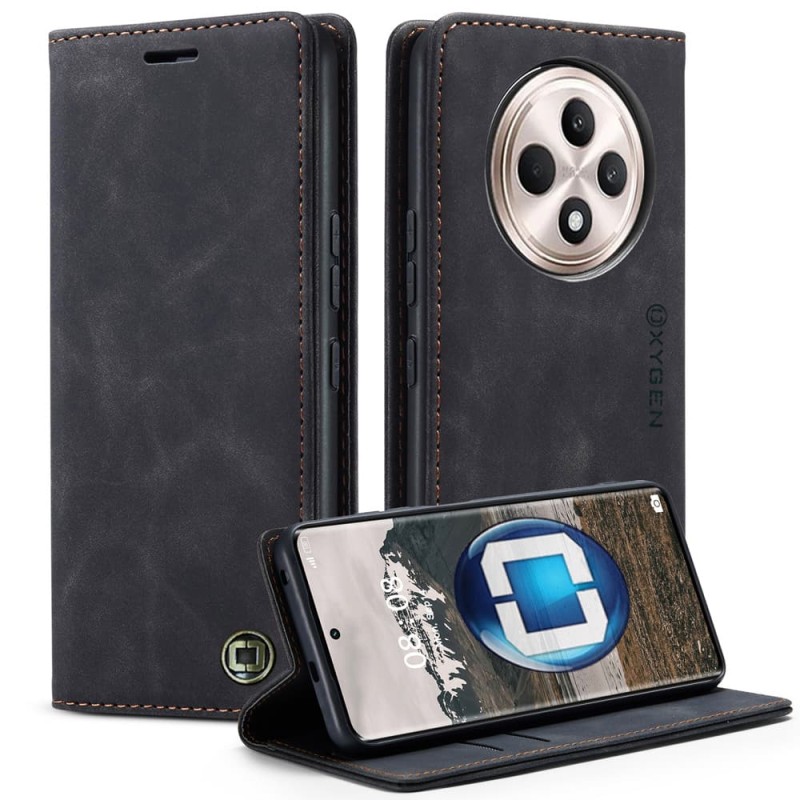 Etui na telefon Reno 12FS Oxygen Book Czarne