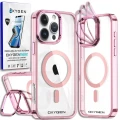 Etui na telefon pokrowiec OXYGEN CaM Różowe do iPhone 16 PRO/Mocny Ring + Super Folia na ekran