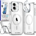 Etui na telefon pokrowiec OXYGEN CaM Srebrne do iPhone 16 PLUS /Mocny Ring + Super Folia na ekran