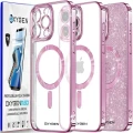 Etui na telefon pokrowiec OXYGEN Glitter Różowe do iPhone 16 PRO MAX/Mocny Ring + Super Folia na ekran