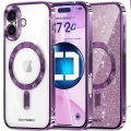 Etui na telefon pokrowiec OXYGEN Glitter Różowe do iPhone 16 /Mocny Ring