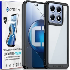 Etui na telefon Xiaomi 14T /14T Pro 5G Oxygen Pure Czarne + Super Folia na ekran
