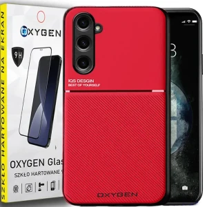Etui na telefon Samsung S24 FE Oxygen IQS Czerwone + Szkło Hartowane