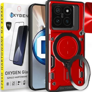 Etui na telefon Xiaomi 14T PRO Oxygen RR Czerwone + Szkło Hartowane