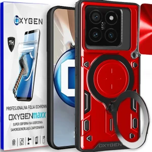 Etui na telefon Xiaomi 14T PRO Oxygen RR Czerwone + Super Folia na ekran