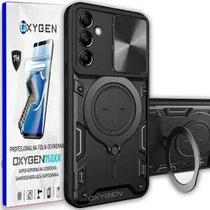 Etui na telefon Samsung S24 FE Oxygen RR Czarne + Super Folia