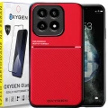 Etui na telefon Xiaomi 14T Oxygen IQS Czerwone + Szkło Hartowane