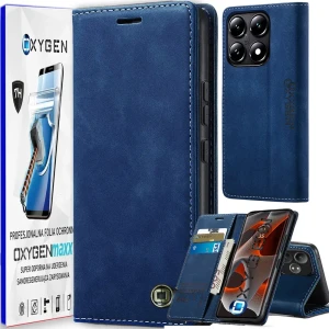 Etui na telefon Xiaomi 14T / Xiaomi 14T PRO + SUPER Folia Oxygen Book Niebieskie