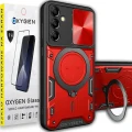 Etui na telefon Samsung Galaxy A16 4G/ A16 5G Oxygen RR Czerwone + Szkło Hartowane