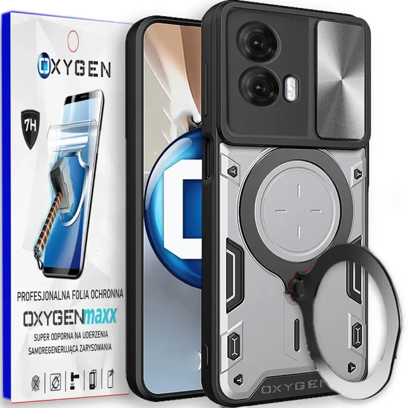 Etui na telefon Motorola G35 Oxygen RR szare + Super Folia.webp