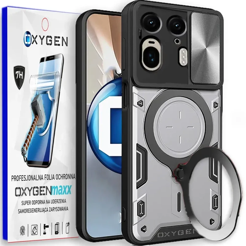 Etui na telefon Motorola Edge 50 ULTRA Oxygen RR szare + Super Folia.webp