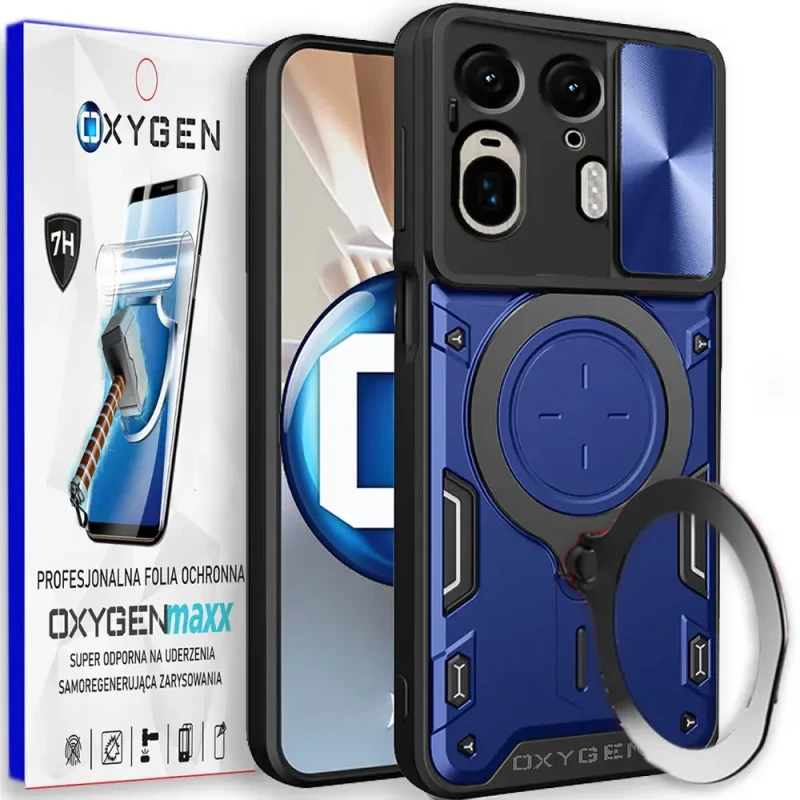 Etui na telefon Motorola Edge 50 ULTRA Oxygen RR niebieskie + Super Folia.webp