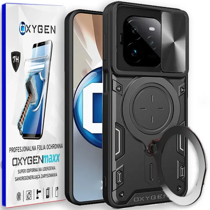 Etui na telefon Realme GT 7 PRO Oxygen RR Czarne + Super Folia.webp