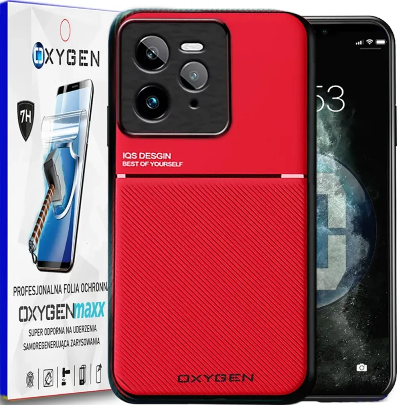 Etui na telefon Realme GT 7 PRO Oxygen IQS Czerwone + Super Folia.webp