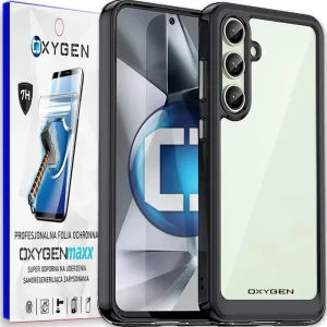 Etui na telefon Samsung Galaxy S25 Oxygen Pure Czarne + Super Folia