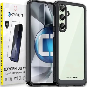 Etui na telefon Samsung Galaxy S25 Oxygen Pure Czarne + Szkło PREMIUM