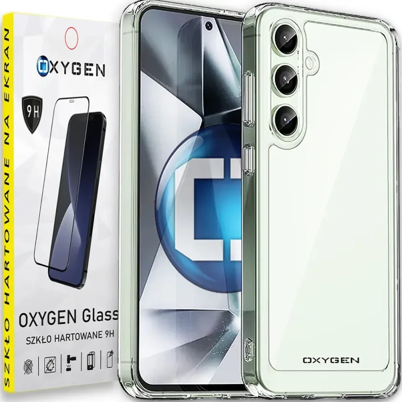 Etui na telefon Samsung Galaxy S25 PLUS Oxygen Pure Bezbarwne + Szkło PREMIUM.webp