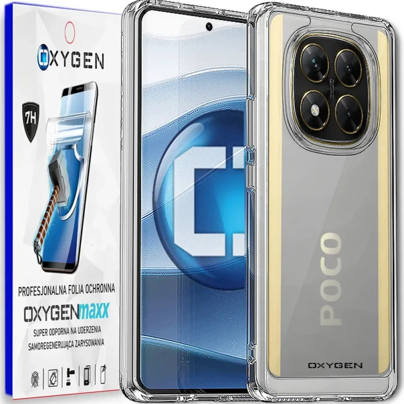 Etui na telefon Xiaomi POCO X7 5G  Oxygen Pure Bezbarwne + Super Folia.webp