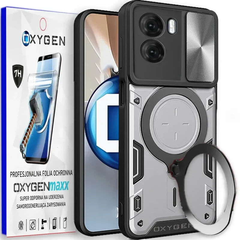 Etui na telefon Xiaomi POCO X7 PRO 5G Oxygen RR Srebrne + Super Folia.webp