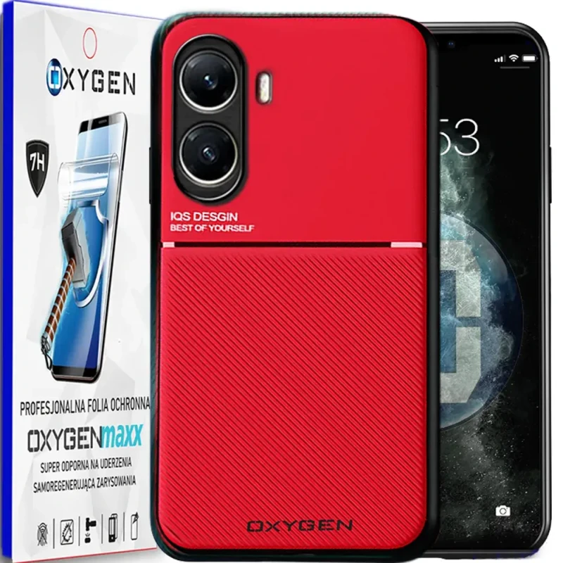 Etui na telefon Xiaomi POCO X7 PRO 5G Oxygen IQS Czerwone + Super Folia.webp