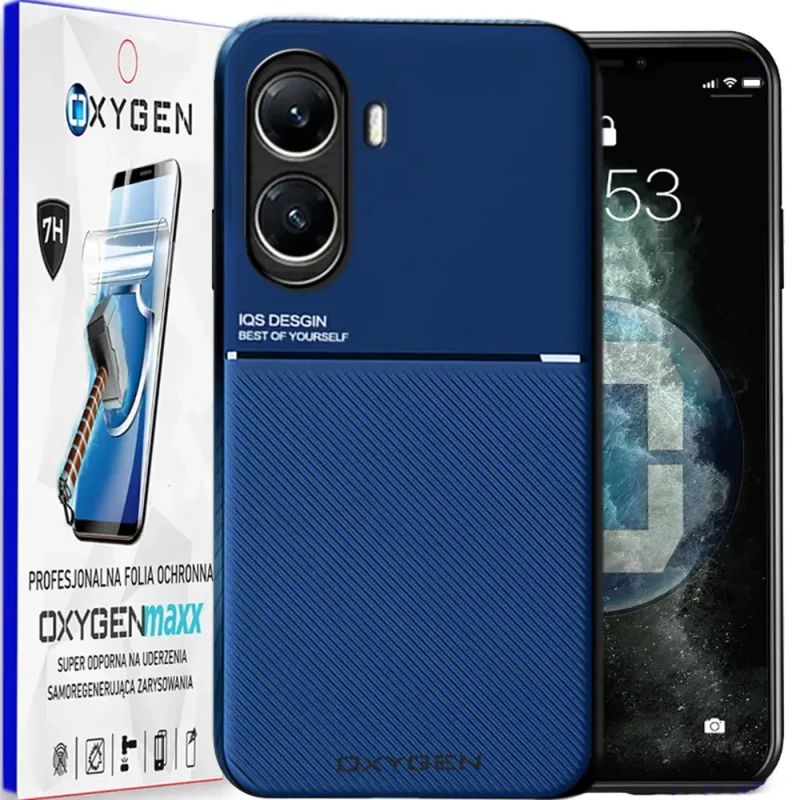 Etui na telefon Xiaomi POCO X7 PRO 5G Oxygen IQS Niebieskie + Super Folia.webp