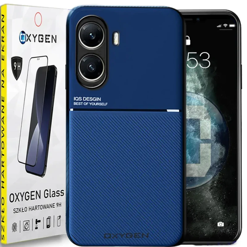 Etui na telefon Xiaomi POCO X7 PRO 5G Oxygen IQS Niebieskie + Szkło Hartowane.webp