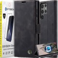 Etui na telefon Samsung Galaxy S25 ULTRA Oxygen Book Czarne + Szkło PREMIUM.jpg