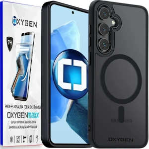 Etui na telefon Samsung Galaxy S25 Oxygen MAGSafe Czarne + Super Folia