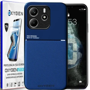 Etui na telefon Xiaomi Redmi Note 14 5G Oxygen IQS Niebieskie + Super Folia