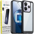 Etui na telefon Xiaomi Redmi Note 14 5G Oxygen Pure Czarne + Szkło Hartowane.webp