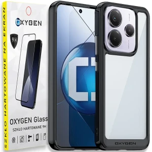 Etui na telefon Xiaomi Redmi Note 14 5G Oxygen Pure Czarne + Szkło Hartowane