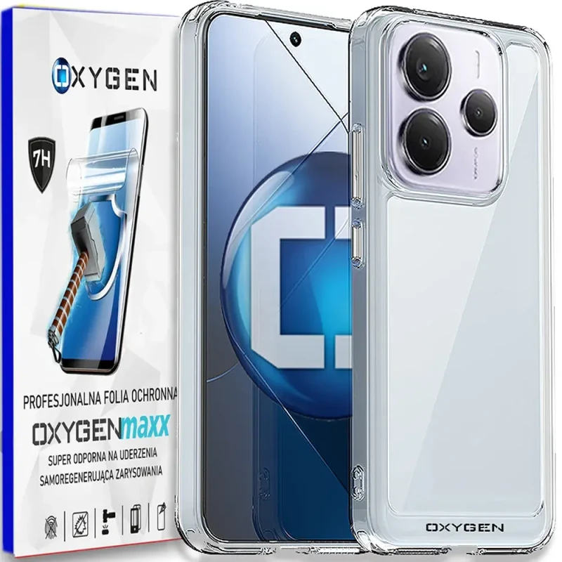 Etui na telefon Xiaomi Redmi Note 14 5G Oxygen Pure Bezbarwne + Super Folia.webp