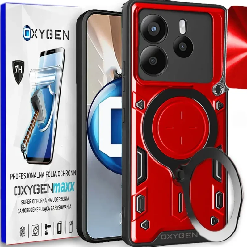 Etui na telefon Xiaomi Redmi Note 14 5G Oxygen RR Czerwone + Super Folia.webp