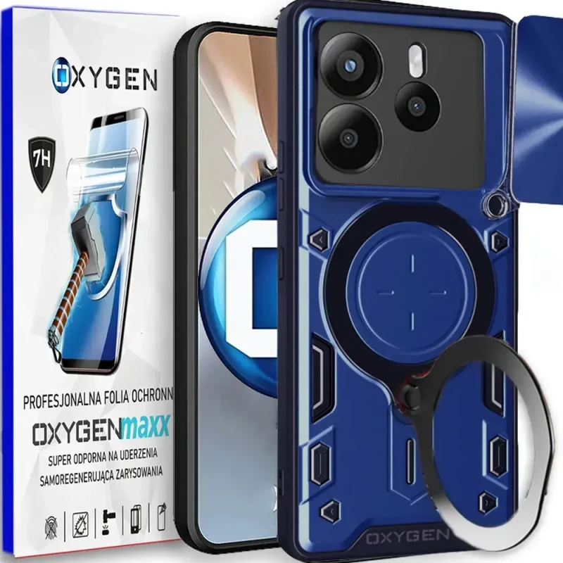 Etui na telefon Xiaomi Redmi Note 14 5G Oxygen RR Niebieskie + Super Folia.webp