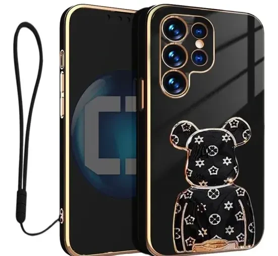 Etui na telefon Samsung Galaxy S25 ULTRA Oxygen BeaR Czarne + Smycz.webp