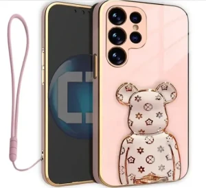 Etui na telefon Samsung Galaxy S25 ULTRA Oxygen + Uchwyt BeaR Różowe + Smycz