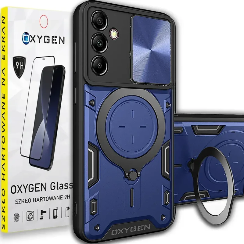 Etui na telefon Samsung Galaxy S25 Oxygen RR Niebieskie + Szkło PREMIUM.webp