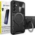 Etui na telefon Samsung Galaxy S25 Plus Oxygen RR Czarne + Szkło PREMIUM.webp