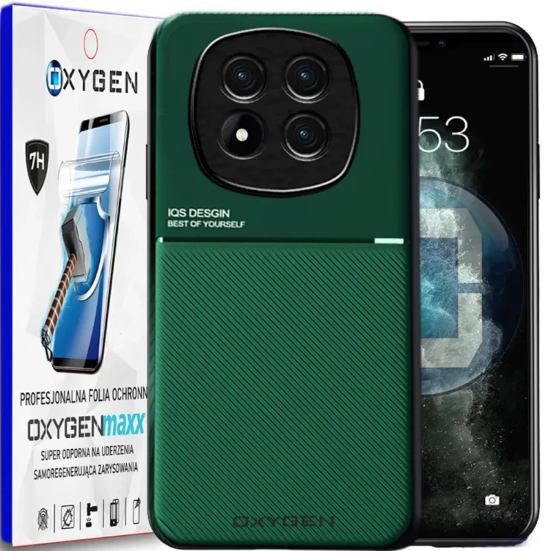Etui na telefon Xiaomi Redmi Note 14 PRO 5G Oxygen IQS Zielone + Super Folia.webp