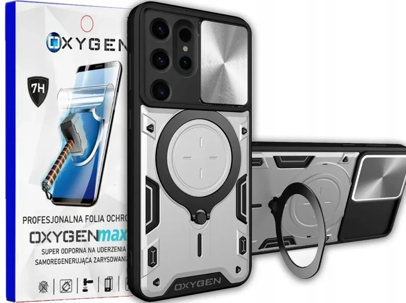 Etui na telefon Samsung Galaxy S25 ULTRA Oxygen RR Srebrne + Super Folia.webp