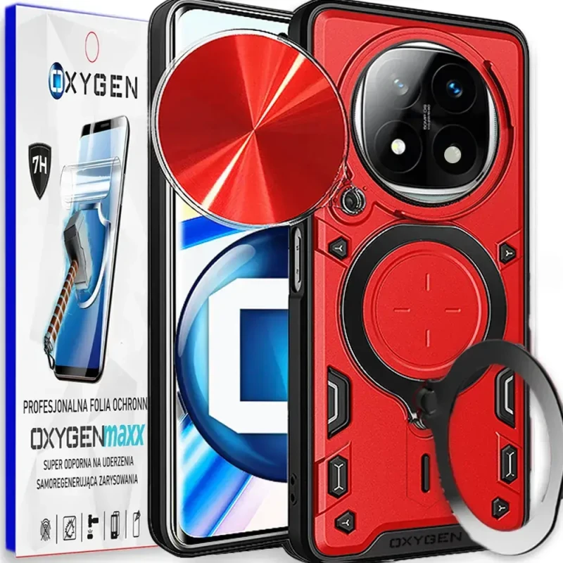 Etui na telefon Xiaomi Redmi Note 14 PRO PLUS 5G Oxygen RR Czerwone + Super Folia.webp