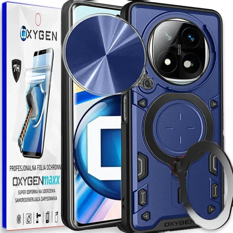 Etui na telefon Xiaomi Redmi Note 14 PRO PLUS 5G Oxygen RR Niebieskie + Super Folia.webp