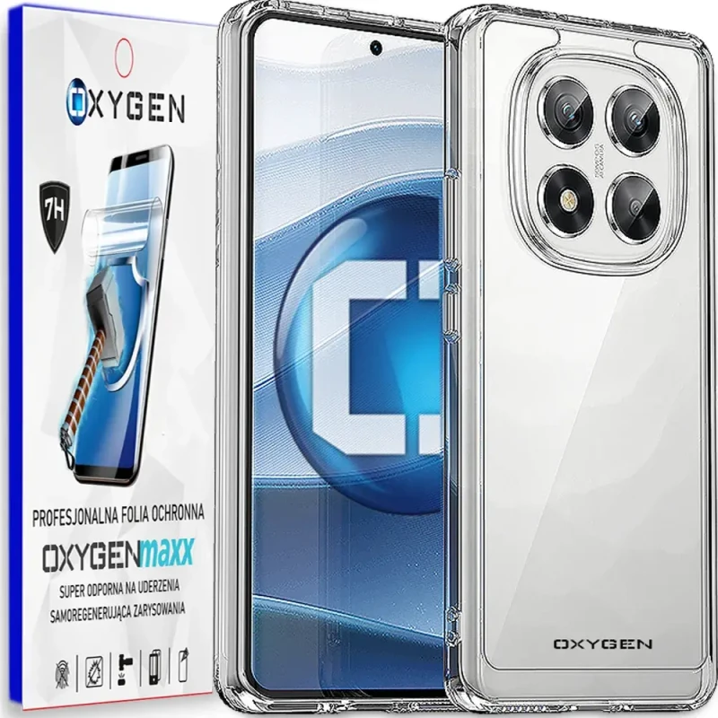 Etui na telefon Xiaomi Redmi Note 14 PRO 5G Oxygen Pure Bezbarwne + Super Folia.webp